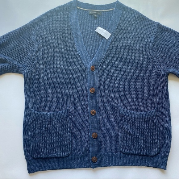 NWT Banana Republic 100% Linen Knitted Heavyweight Men’s Cardigan Size M - Picture 7 of 14